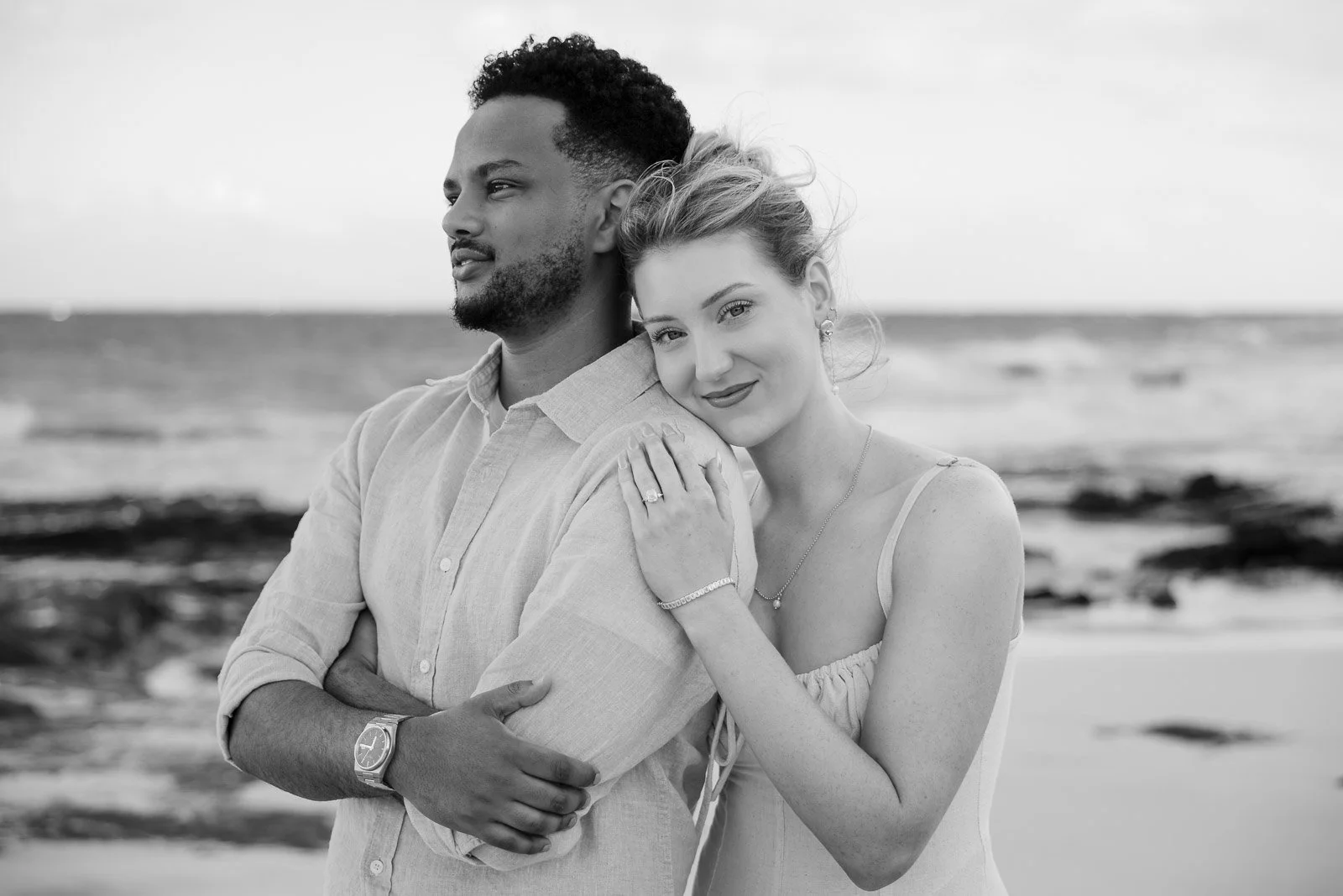 young couple engagement photo spokane wa