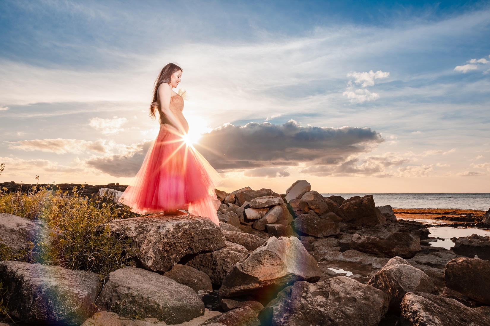 spokane maternity baby pregnant photography sun flare