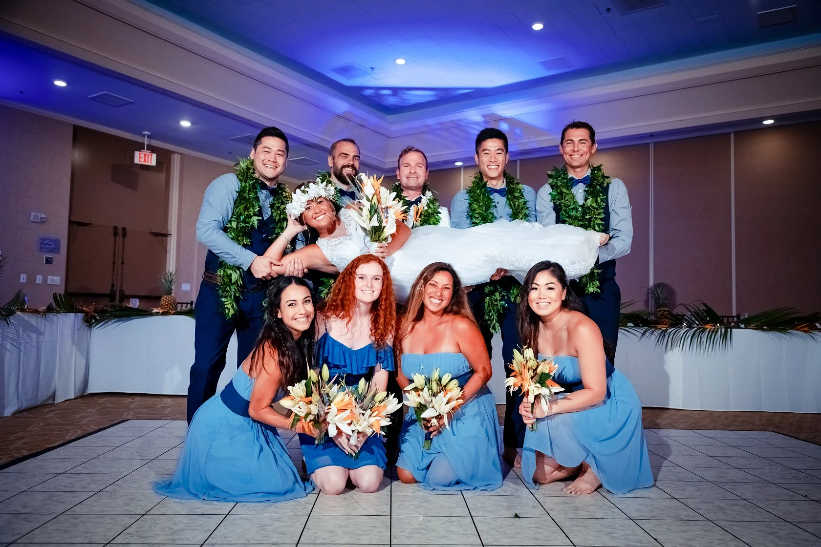 turtle bay oahu hawaii wedding reception party photos bride groom