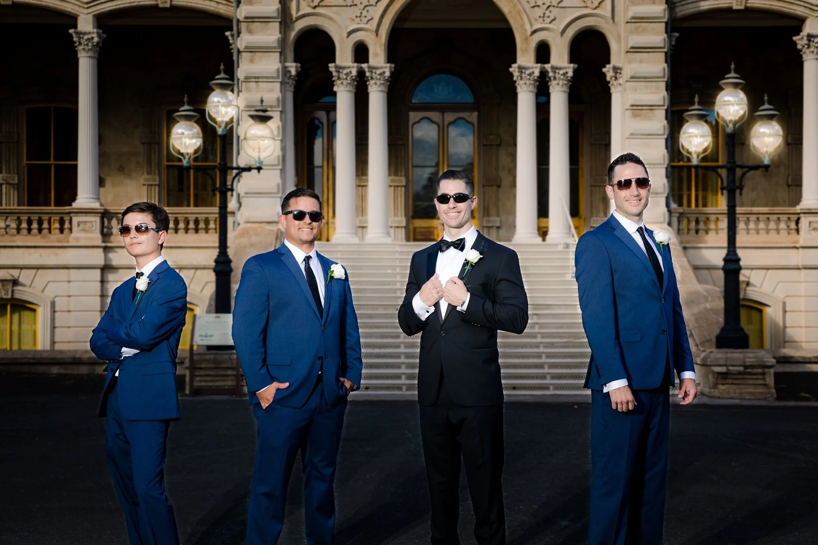 groom best man wedding portrait