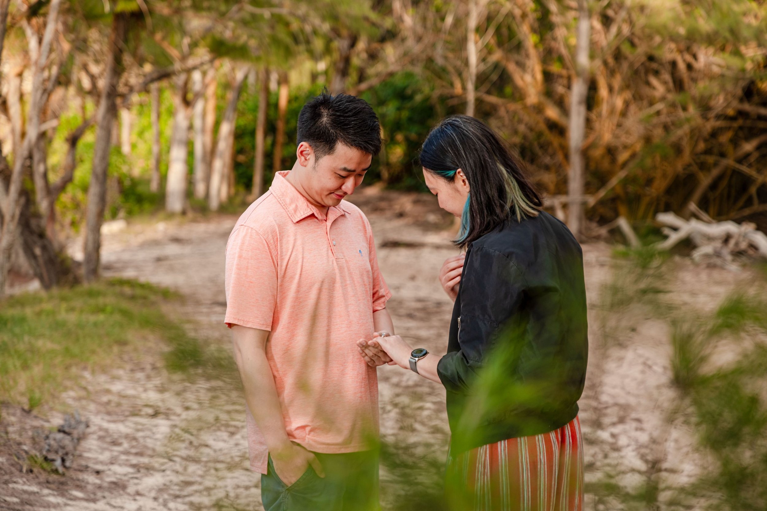 couple surprise proposal engaged forest coeur d'alene