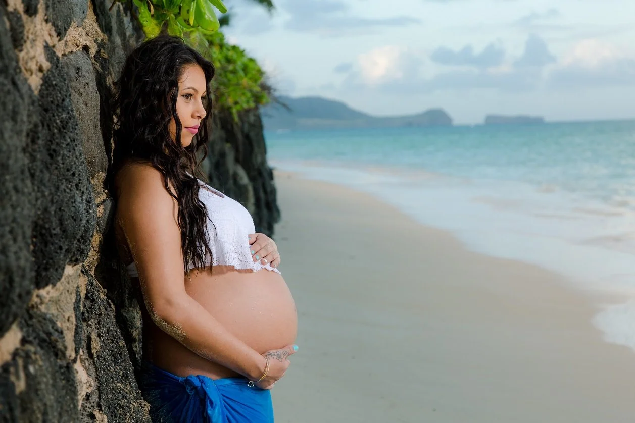 pregnant baby bump portrait