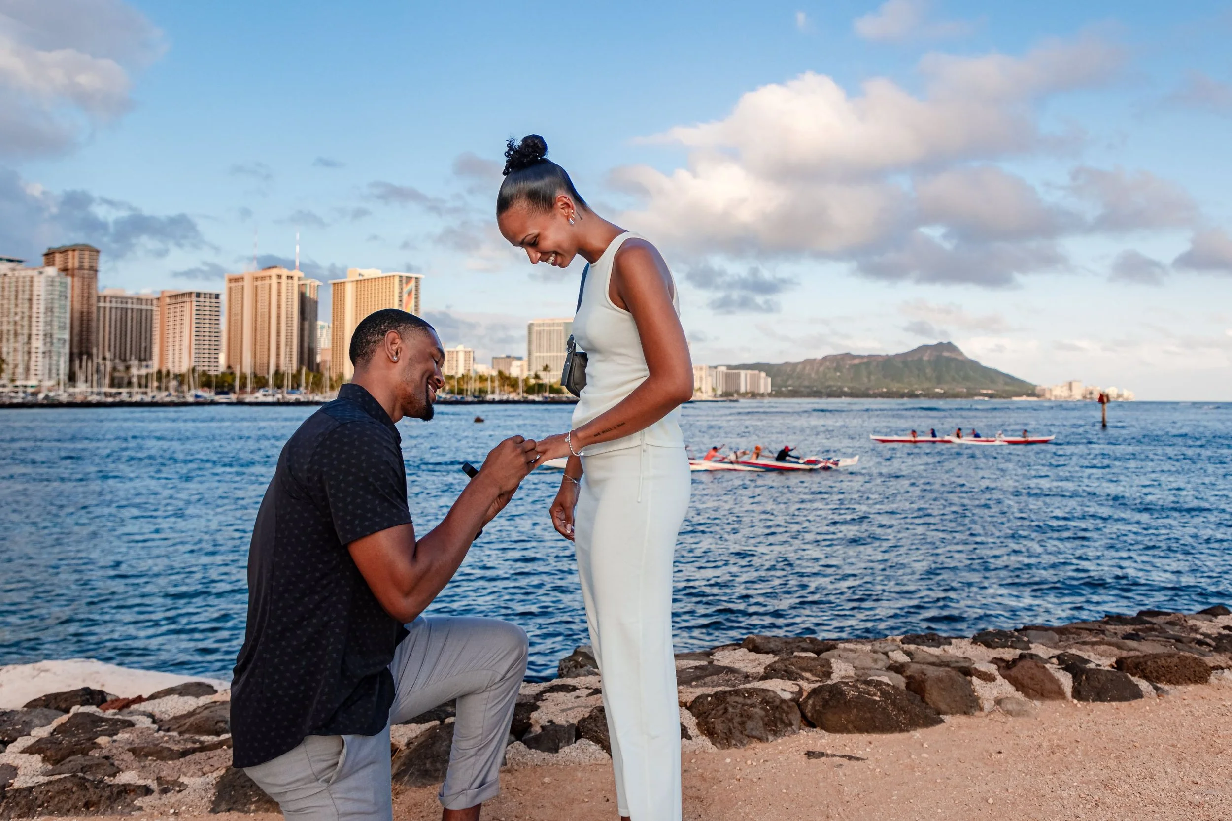 man on knee proposing to woman spokane