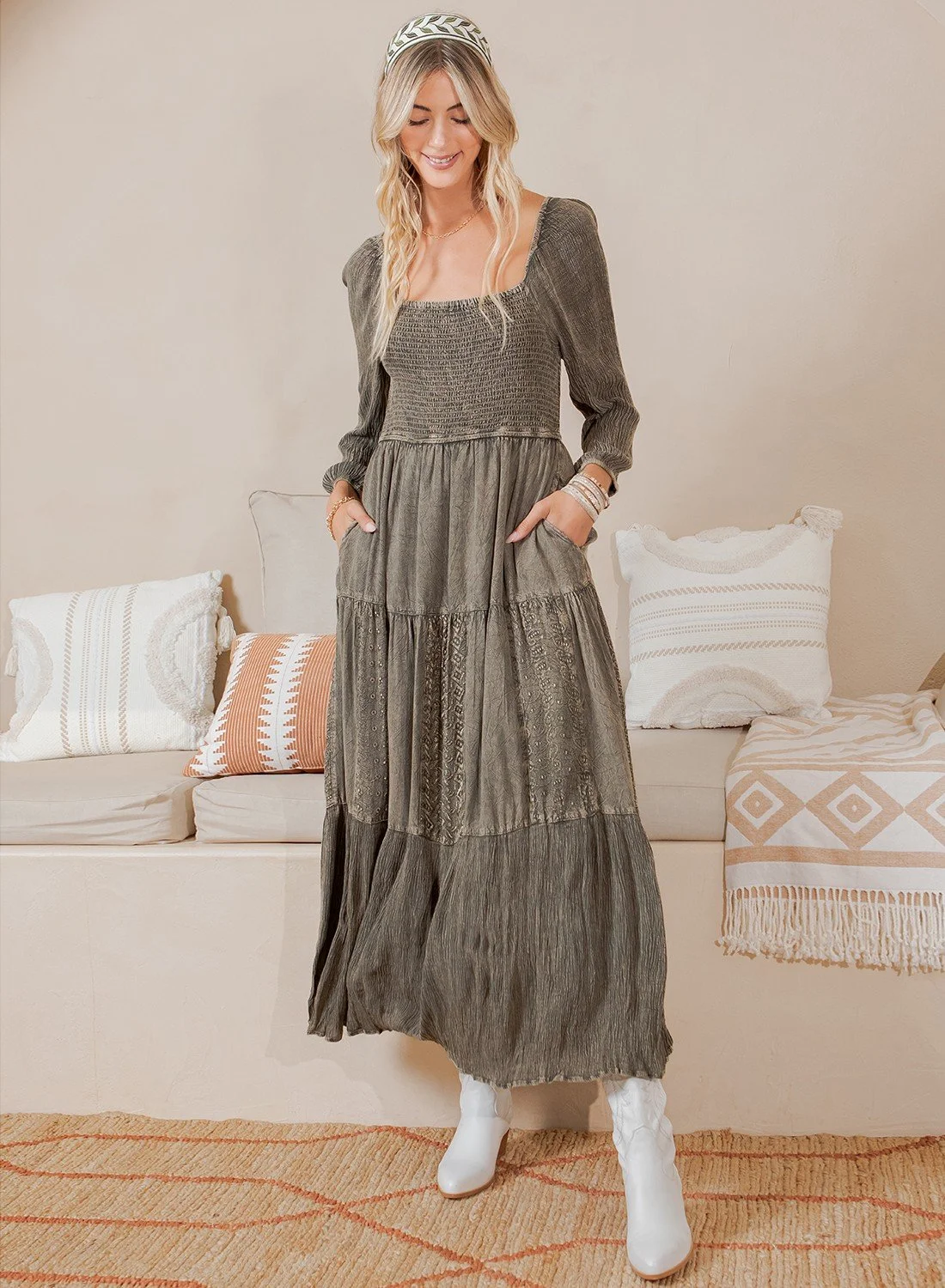 Green Bohemian Maxi Dress