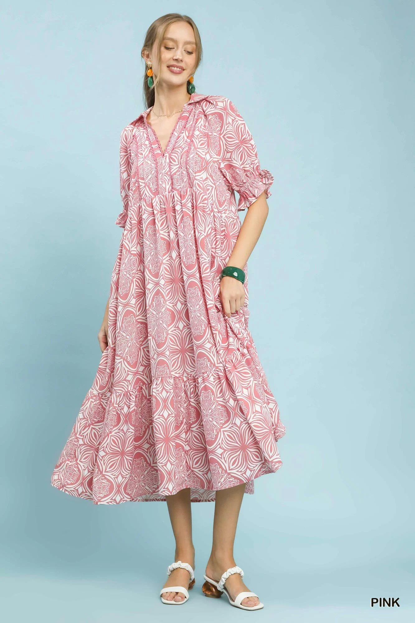 Bohemian Pink Floral Maxi Dress