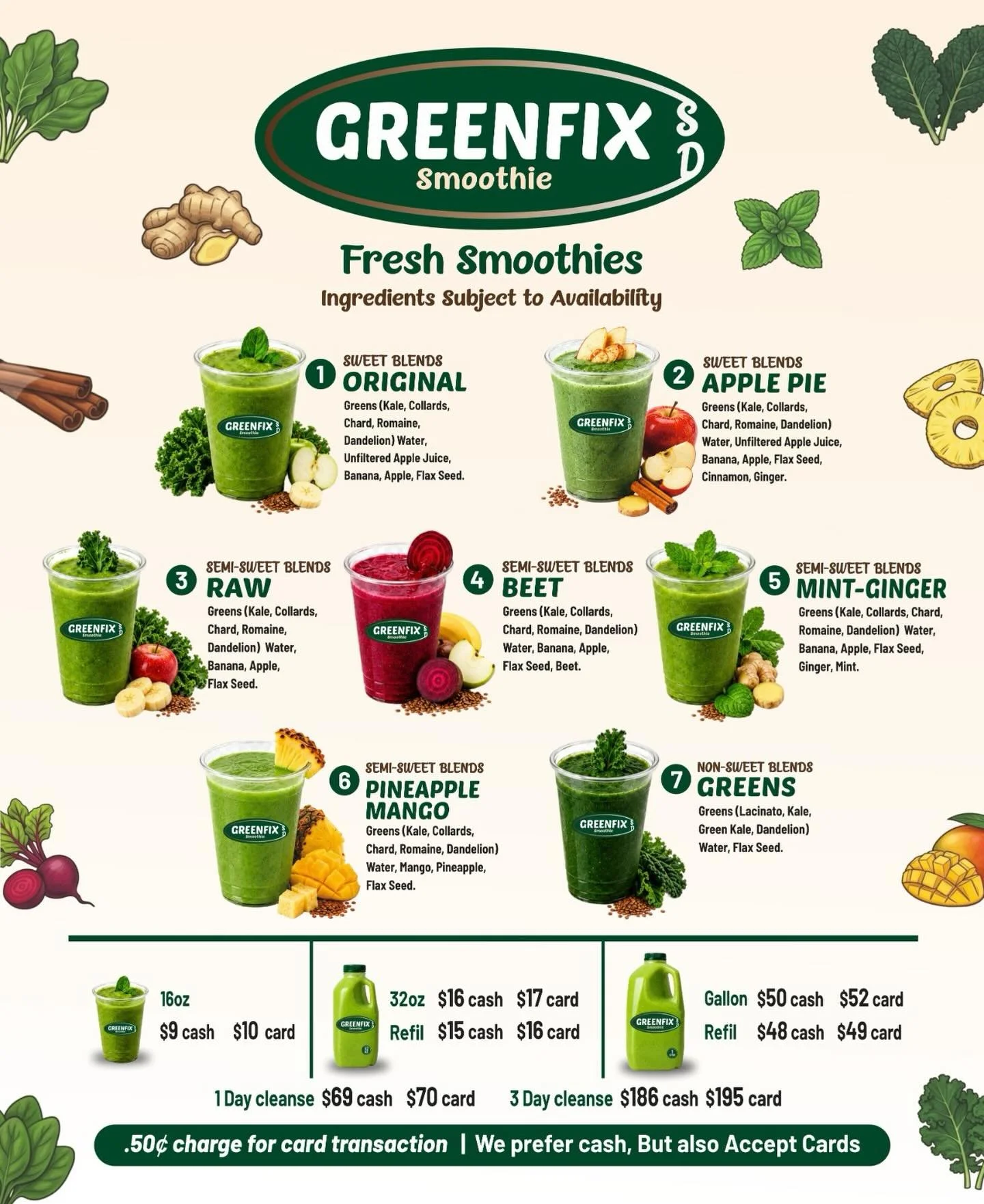 Come and try our free sample smoothies, greens blended on site, organic and fresh vegetables from @jrorganicsfarm 🥬

Best and healthy options!

Farmers Market locations 👨&zwj;🌾

@hillcrestfarmersmkt 
Sunday 9-2pm.

@lajollaopenairemarket 
Sunday 9