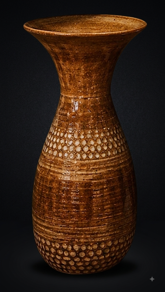 Flower Vase Dark Mustered