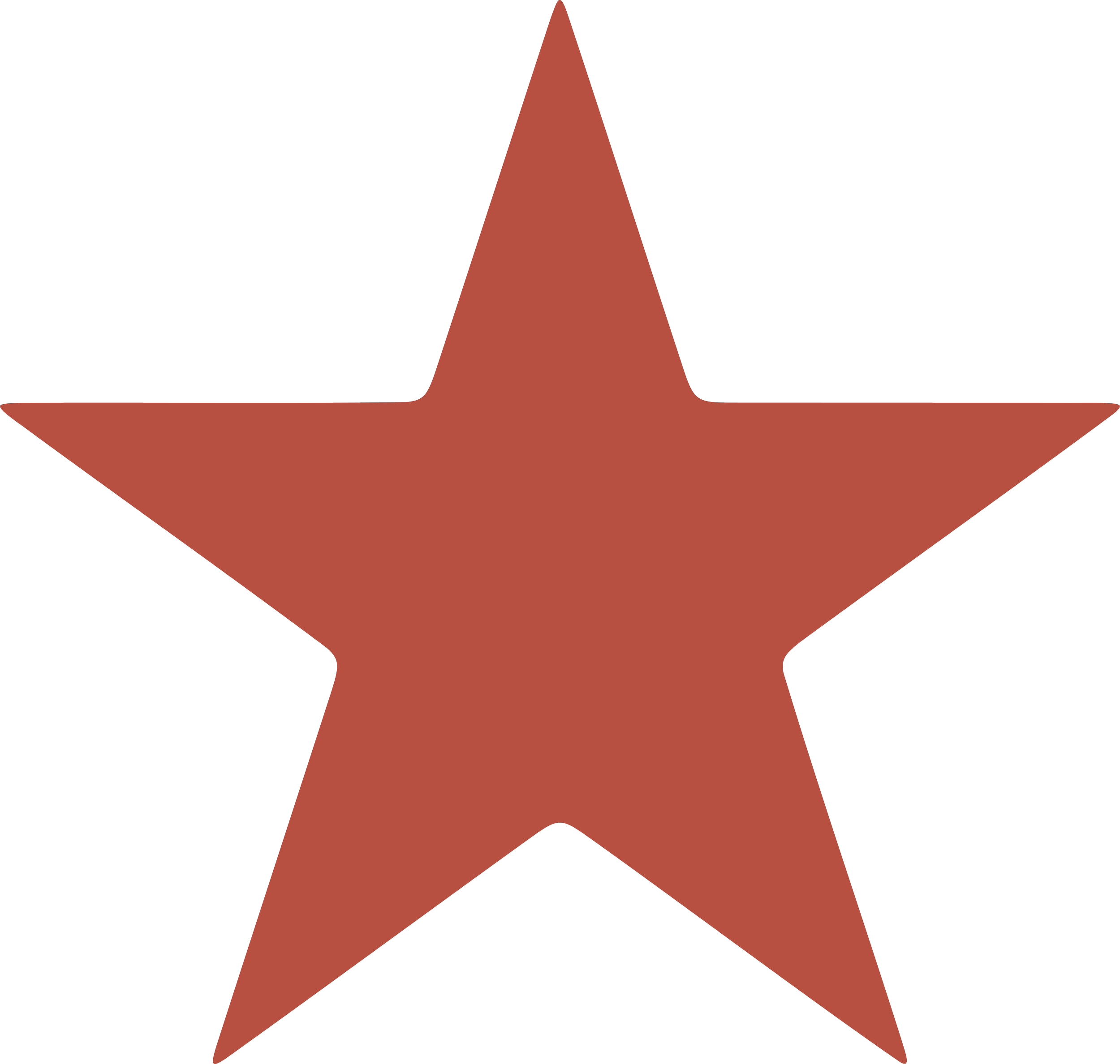 A five-pointed star with a reddish-brown color on a black background.