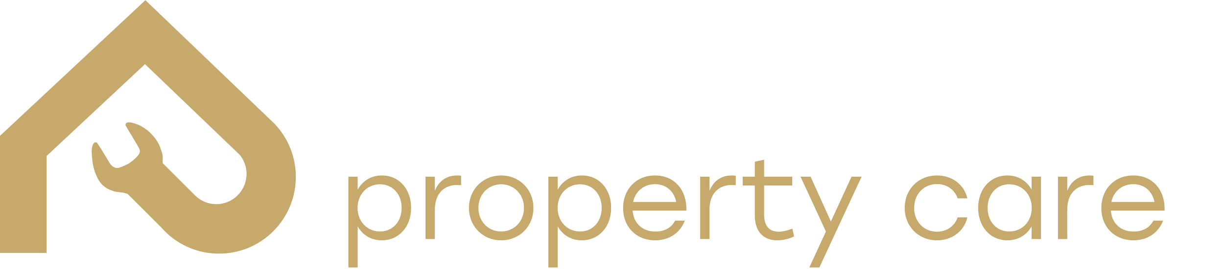 Logo of Pathfinder property care with a house outline and a wrench inside.