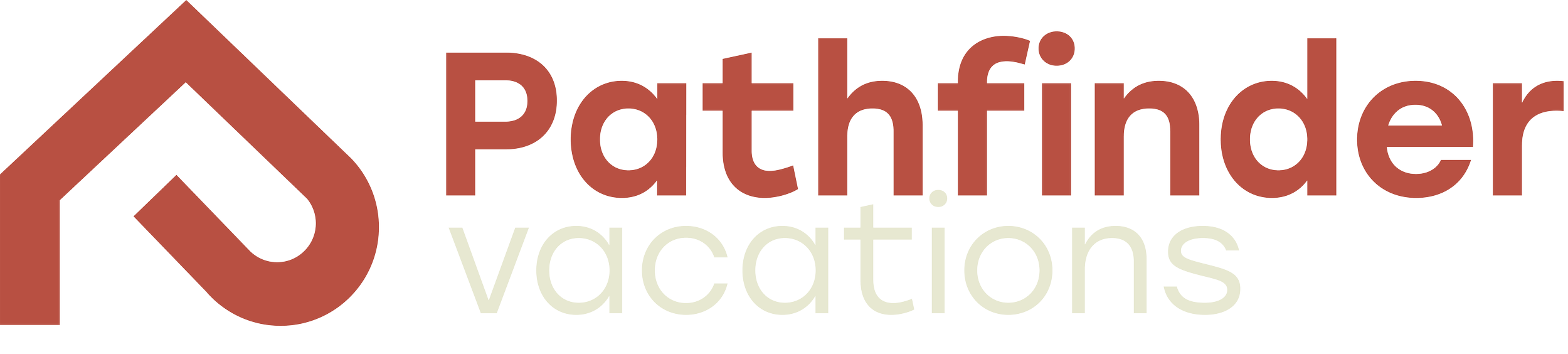 Logo of Pathfinder Vacations with a stylized house and arrow icon next to the text