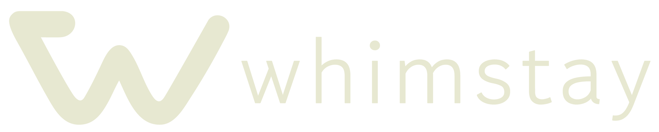Whimstay logo with a stylized W and the word 'whimstay'
