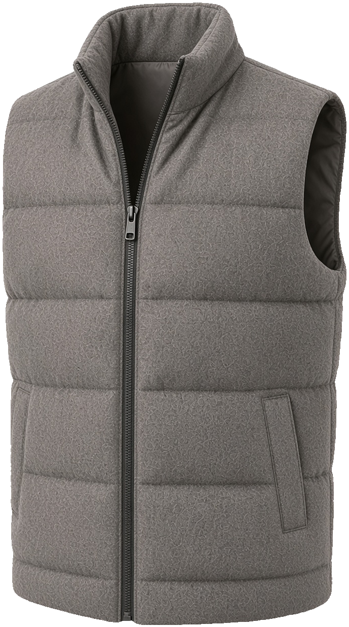 Scarborough gray quilted down vest
