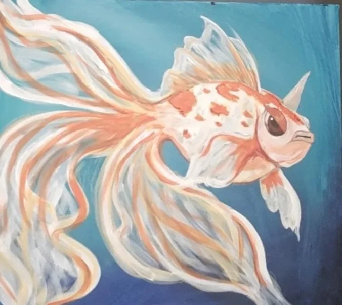 Goldeen #118 — Original 18x20in Canvas