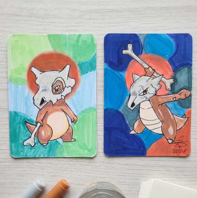 Cubone and Marowak Original ACEO Set