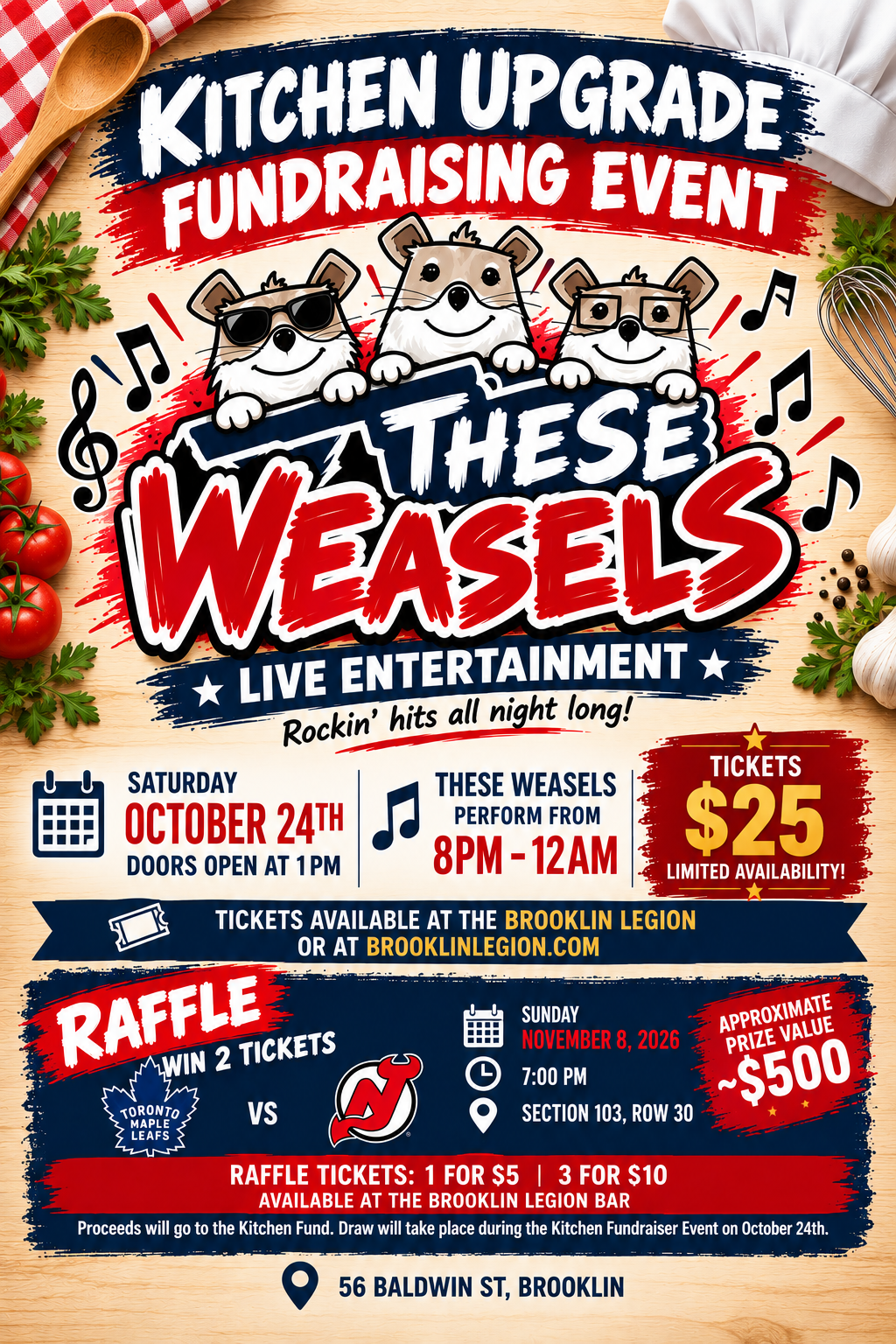 FUND RAISER KICK OFF!!! - LIVE BAND!!  These Weasels 
