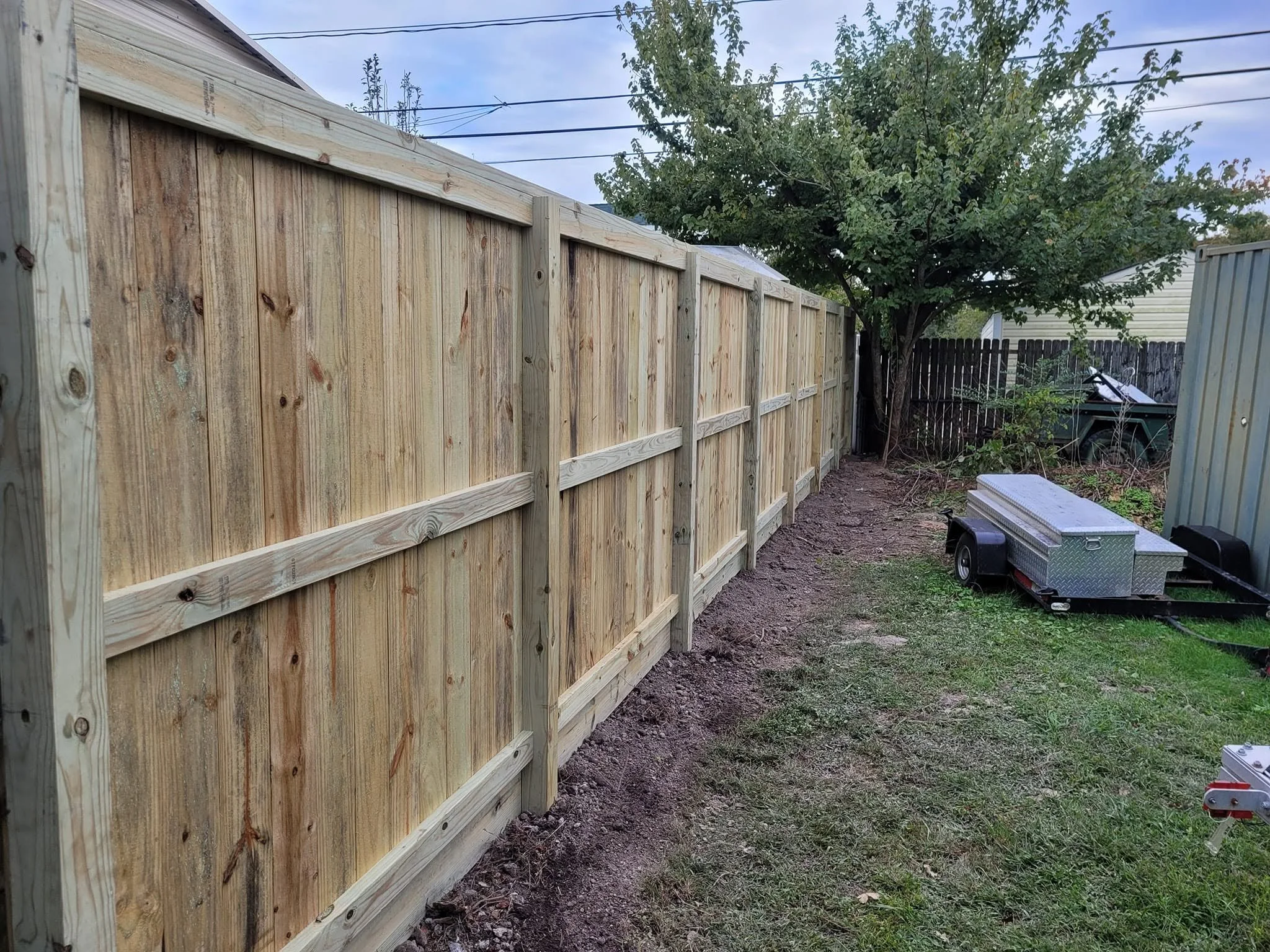 7' Single Picket Cap & Trim w/ 2x8 Rot Board
