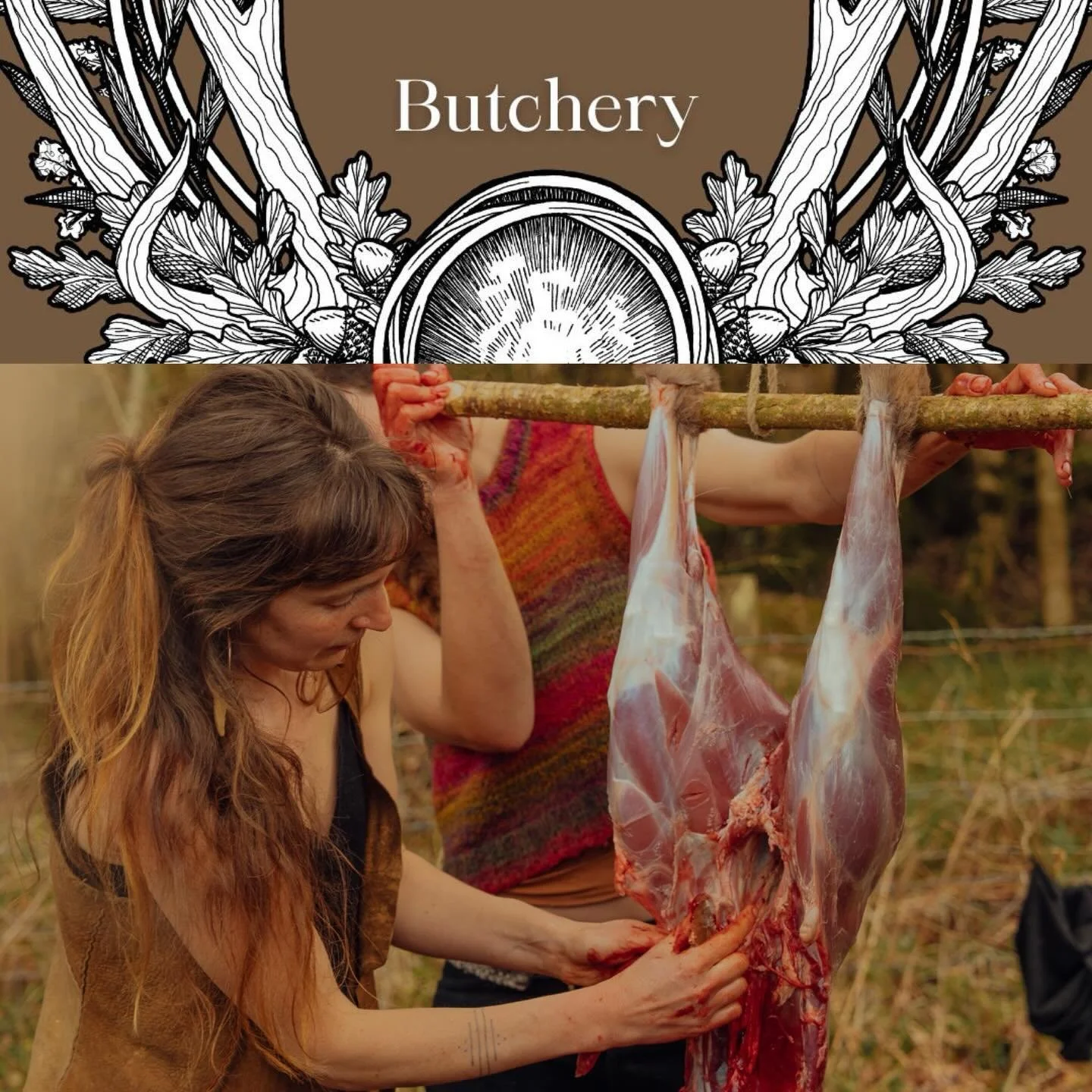 Butchery doesn&rsquo;t feel like the right word here &hellip; but you know what I mean when I say it. 

I&rsquo;d prefer to say 
🩸 intimacy
🦴 dismembering
🩸 remembering
🦴 revealing
🩸 honouring

Honouring the Deer offers a space where ceremony in