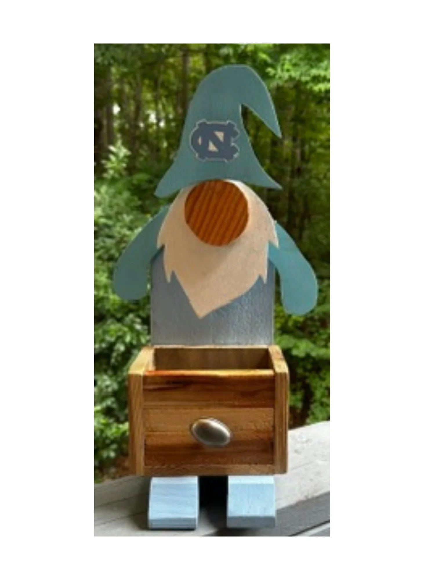 Handmade Wood UNC Gnome Planter