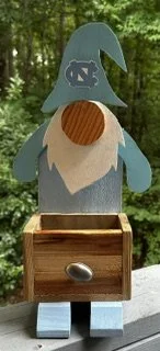 Handmade Wood UNC Gnome Planter