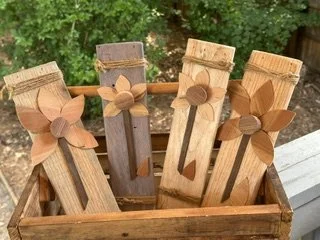 Handmade Wood Flower Tag Wall Art