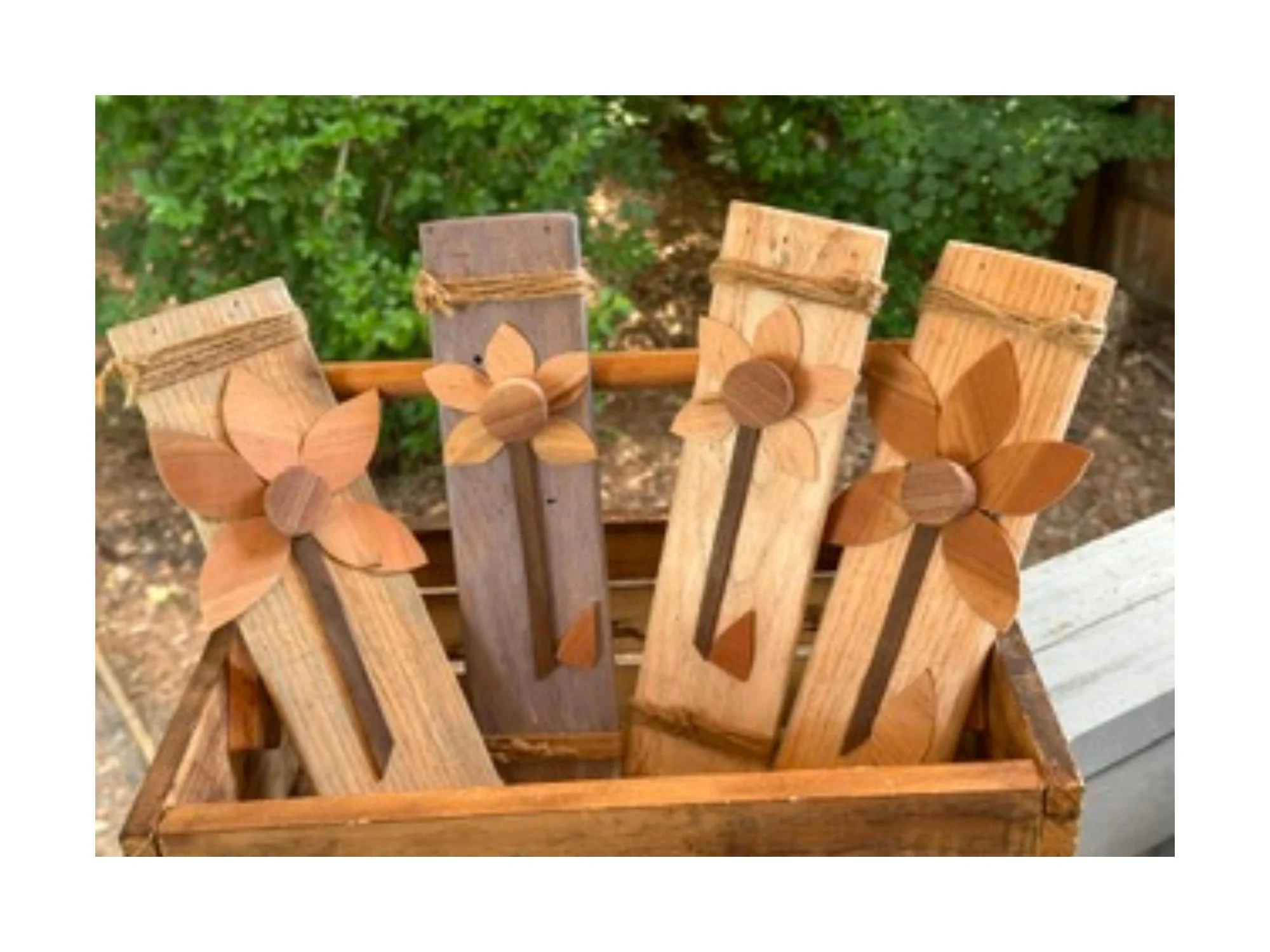 Handmade Wood Flower Tag Wall Art