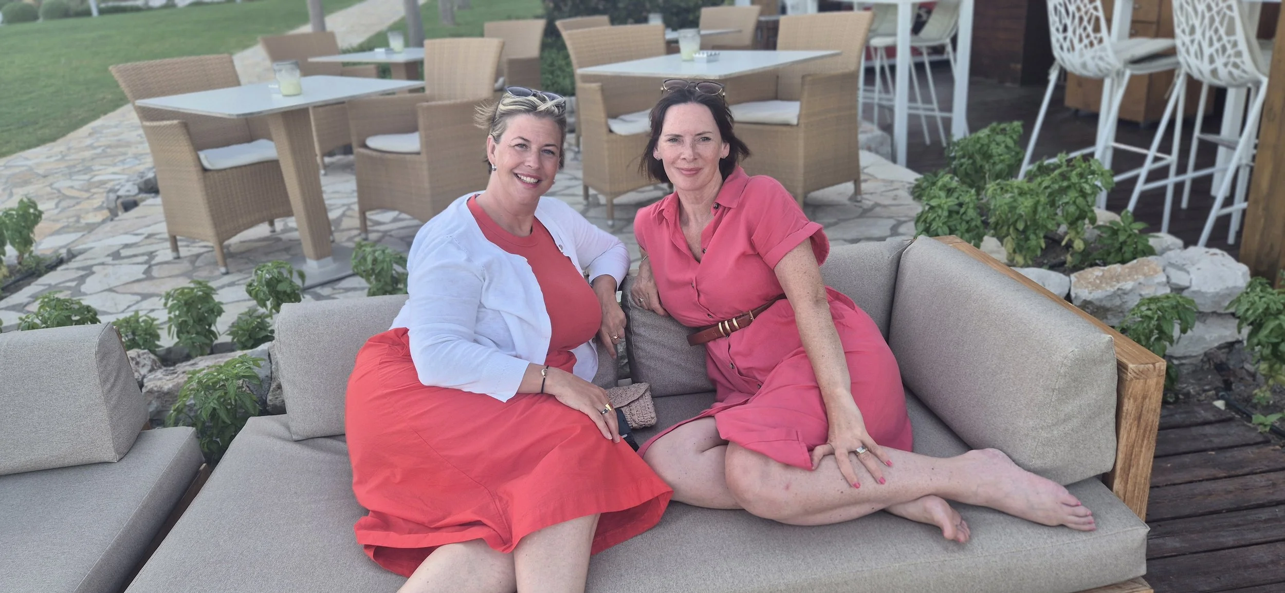 Wilbert founders Ros and Millie together in Rhodes, where the idea for Wilbert came to life.