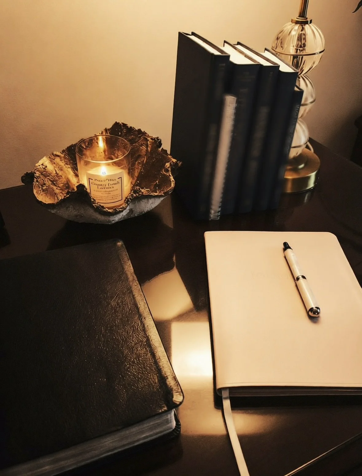 A picture of my desk, where most of my Bible study and journaling takes place.