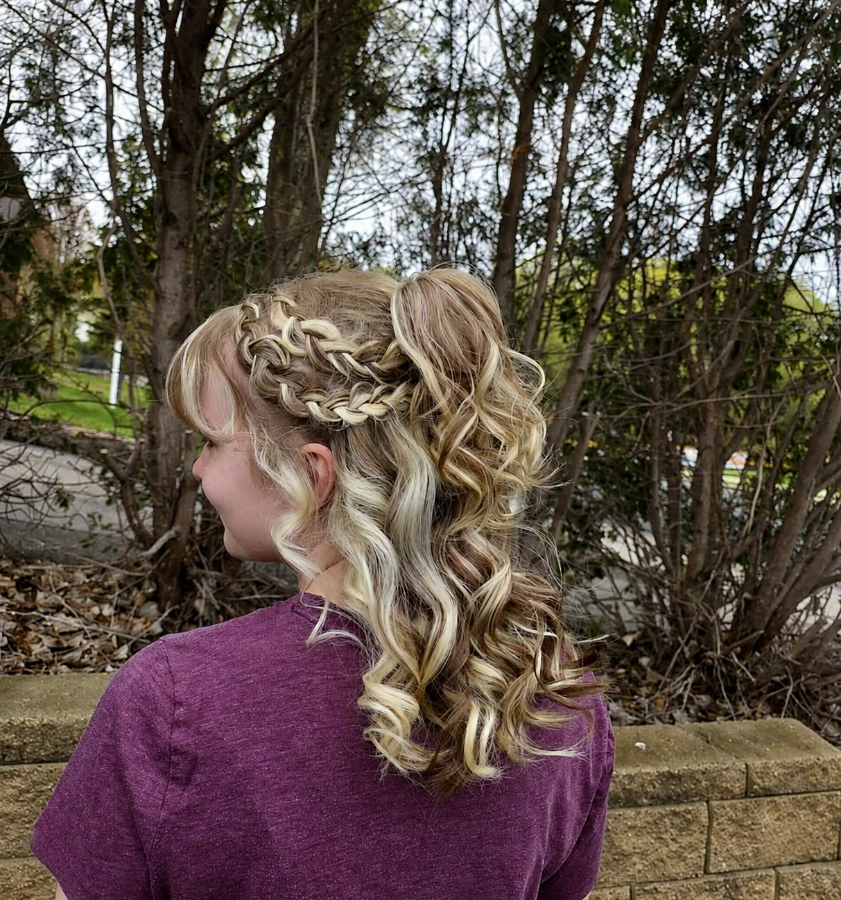 Intricate braided blonde portrait
