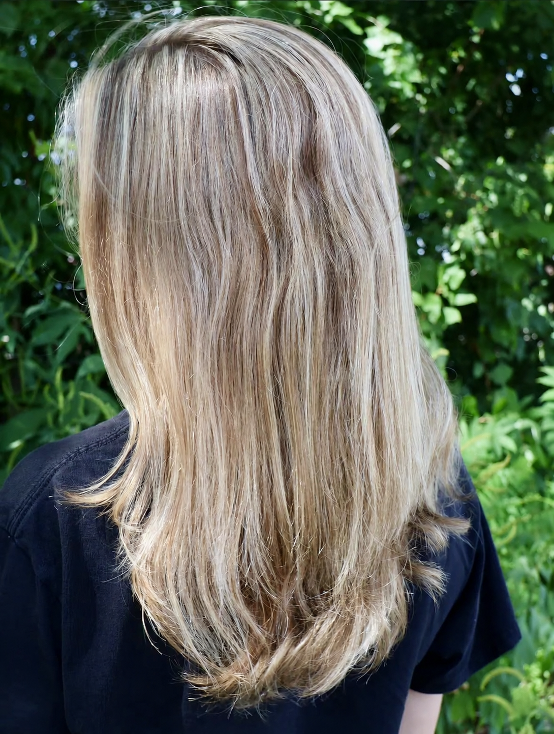 Sunlit blonde hair