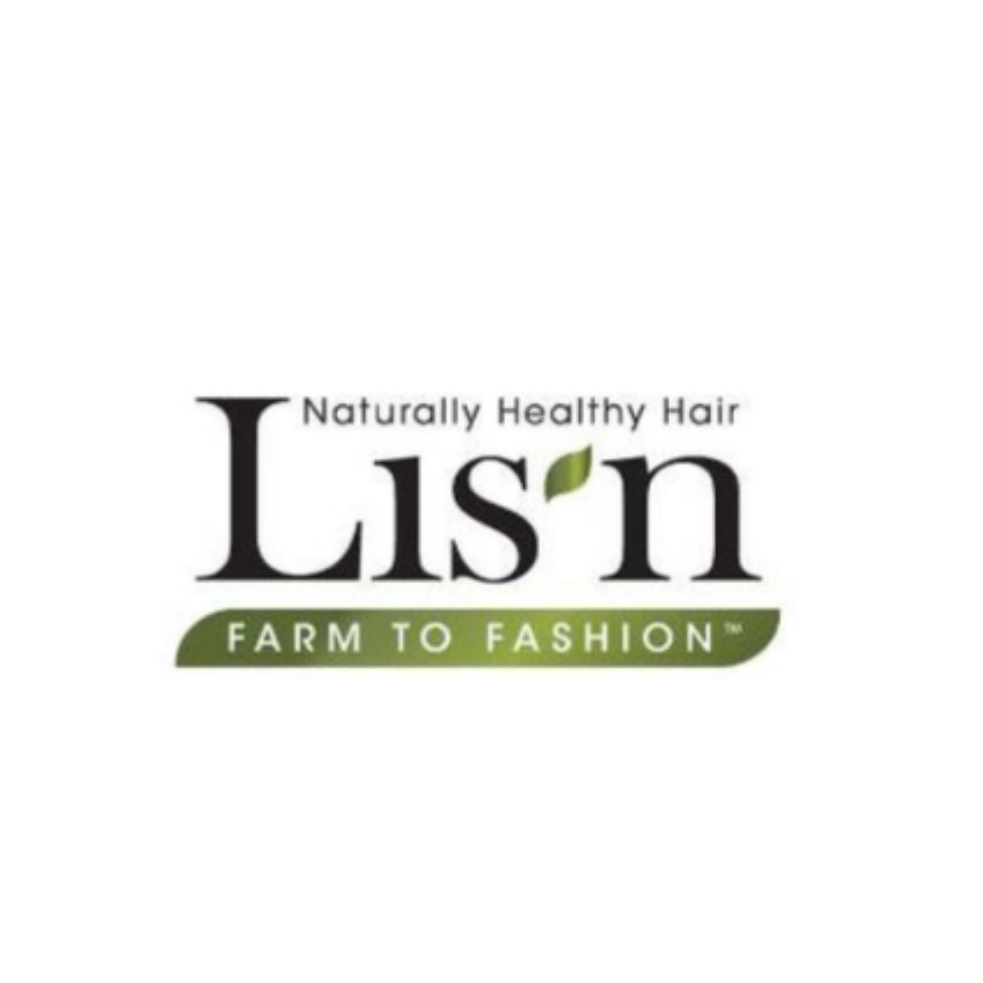 Logo for Naturally Healthy Hair, featuring text and a green leaf element, with the slogan 'Farm to Fashion'.