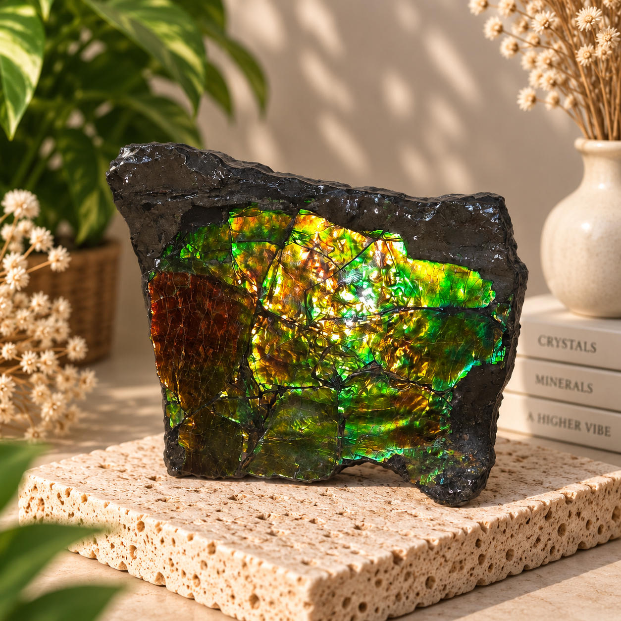 Natural Ammolite Gem-Layer Ammonite Fossil – Alberta, Canada
