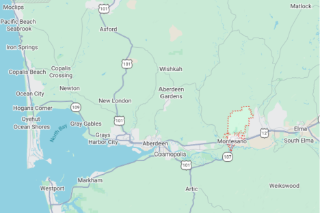 Map of Grays Harbor County WA