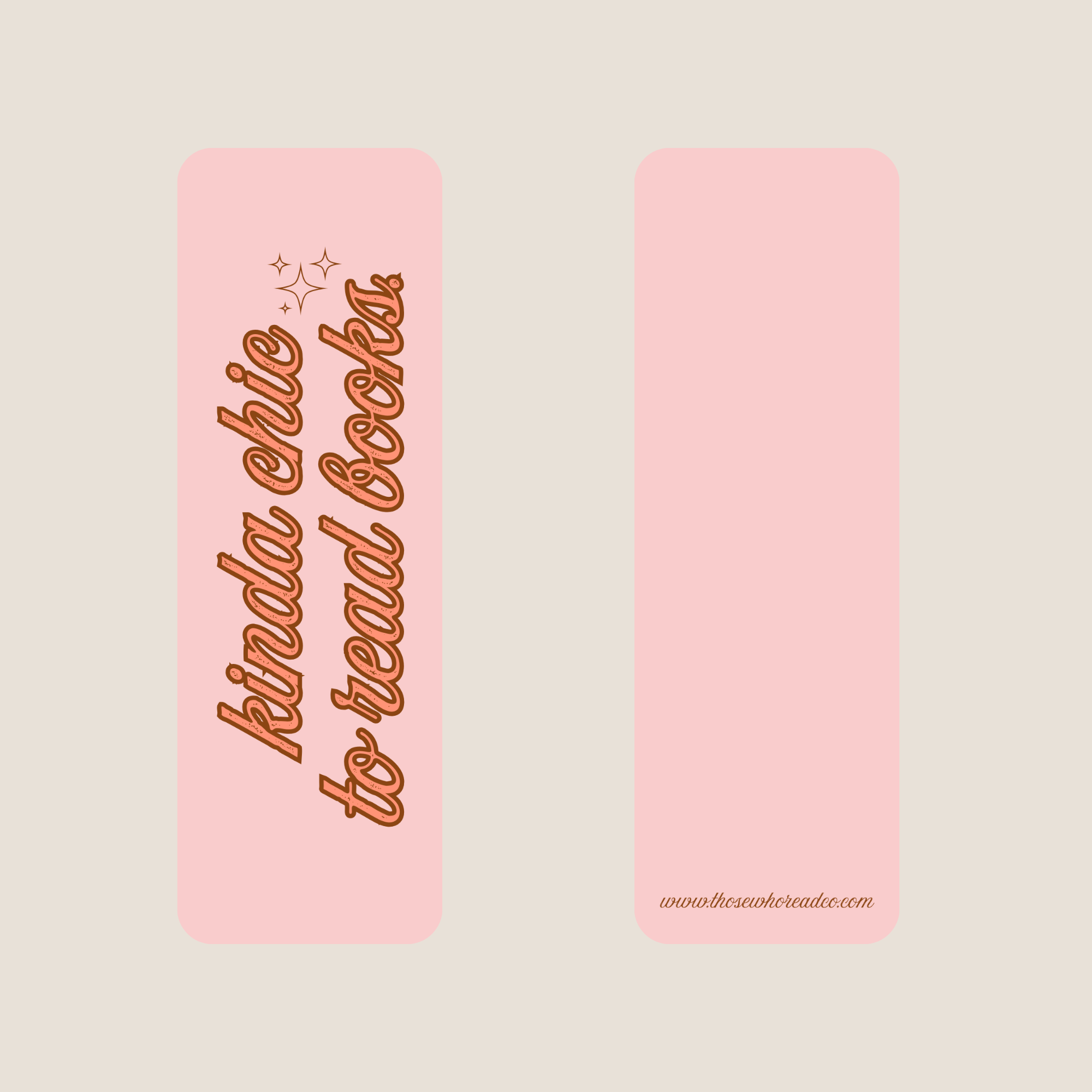 "kinda chic to read books." Bookmark
