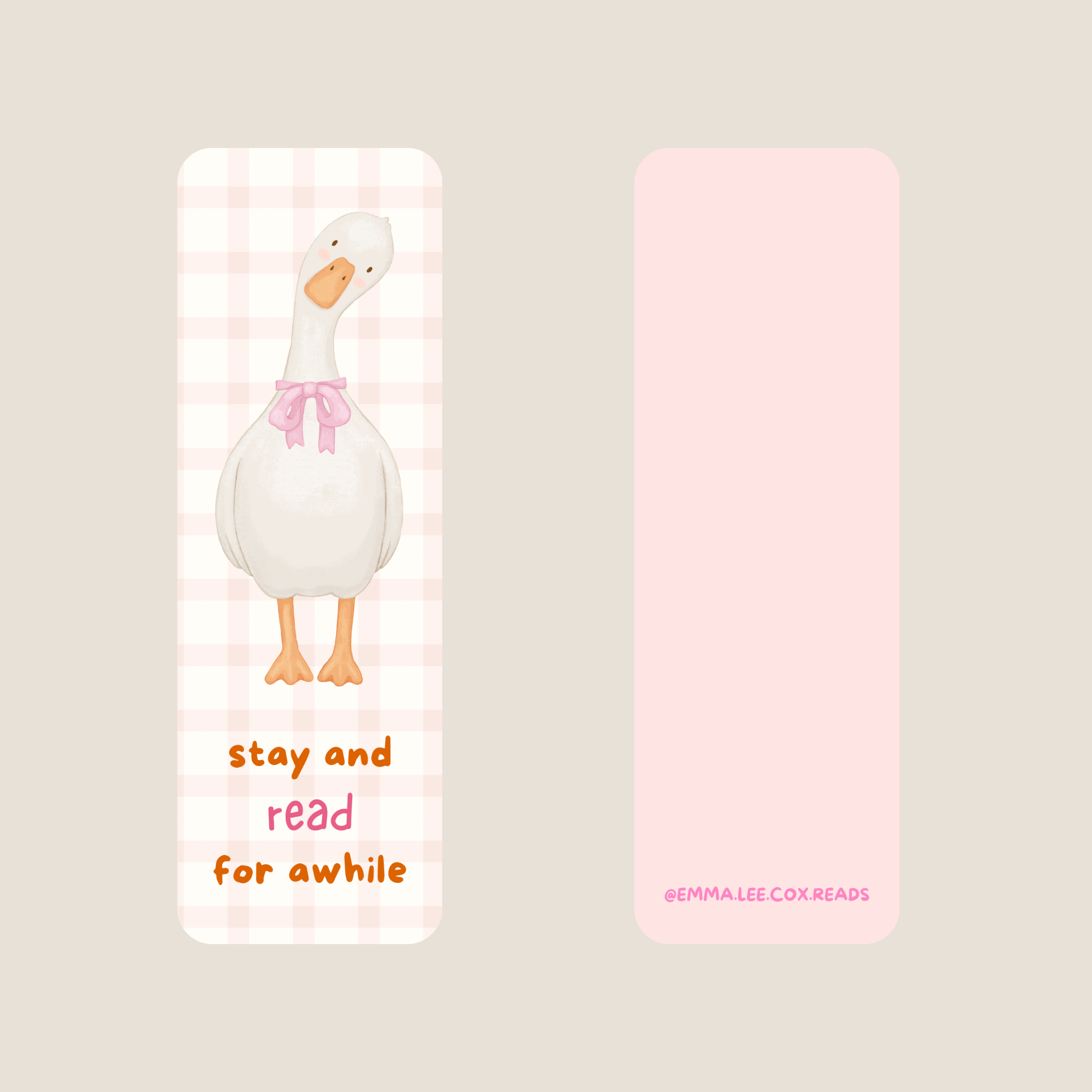 "Stay and Read" Goose Bookmark