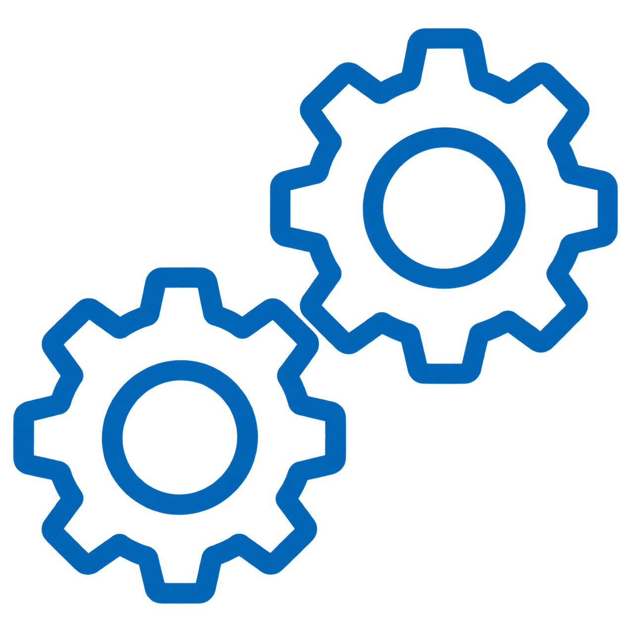 Blue interconnected gears representing technology or engineering.