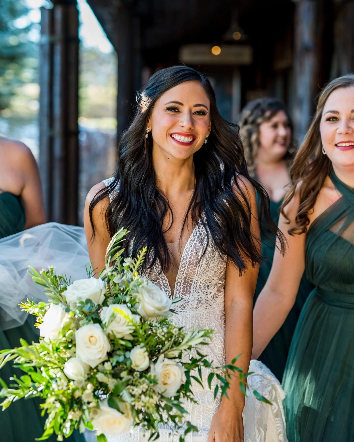 All smiles here before Thanksgiving! 

Photo: @danna_frost_photography 
H&amp;MU: @hdhairandmakeup 

#thanksgiving #wedding #whitewedding #weddingdress #floral #flowers #weddingmakeup #weddinghair #makeupartist #hairstylist #bridesmaids