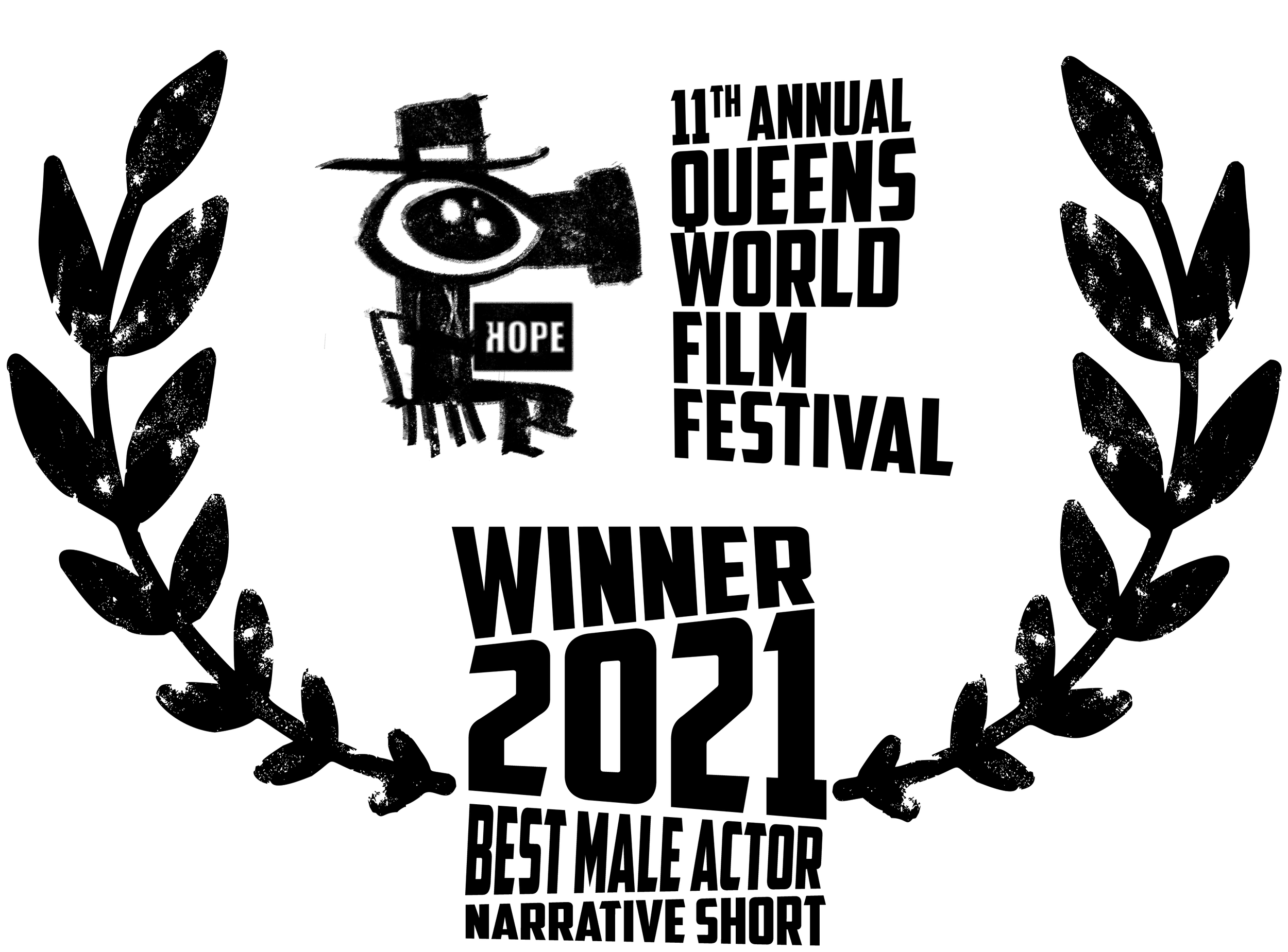 A black and white drawing of a tabby cat laying down on its side, looking at the viewer.