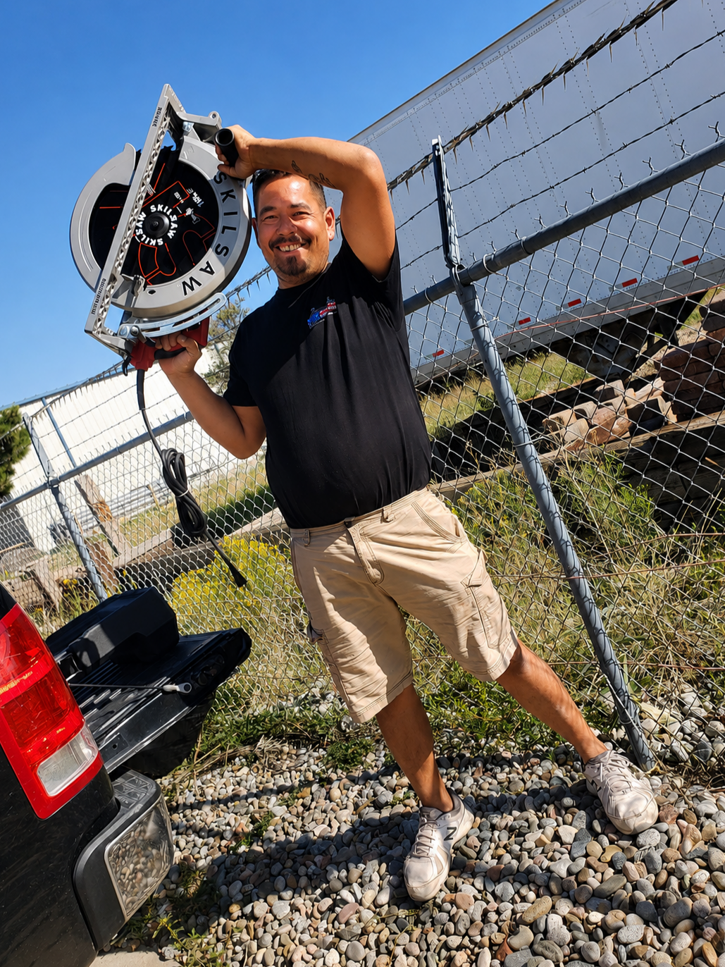 Pino, owner and operator of Pursuit of Excellence, excited to get the job started.