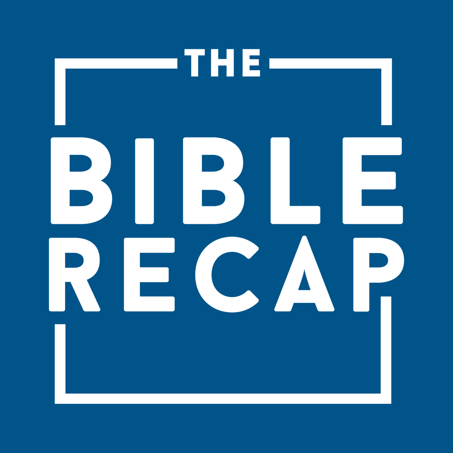 Book cover titled "The Bible Recap" with a blue background and white text.