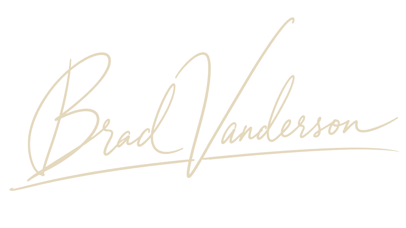 Signature-style text that reads "Brad Vanderson" in light beige color.