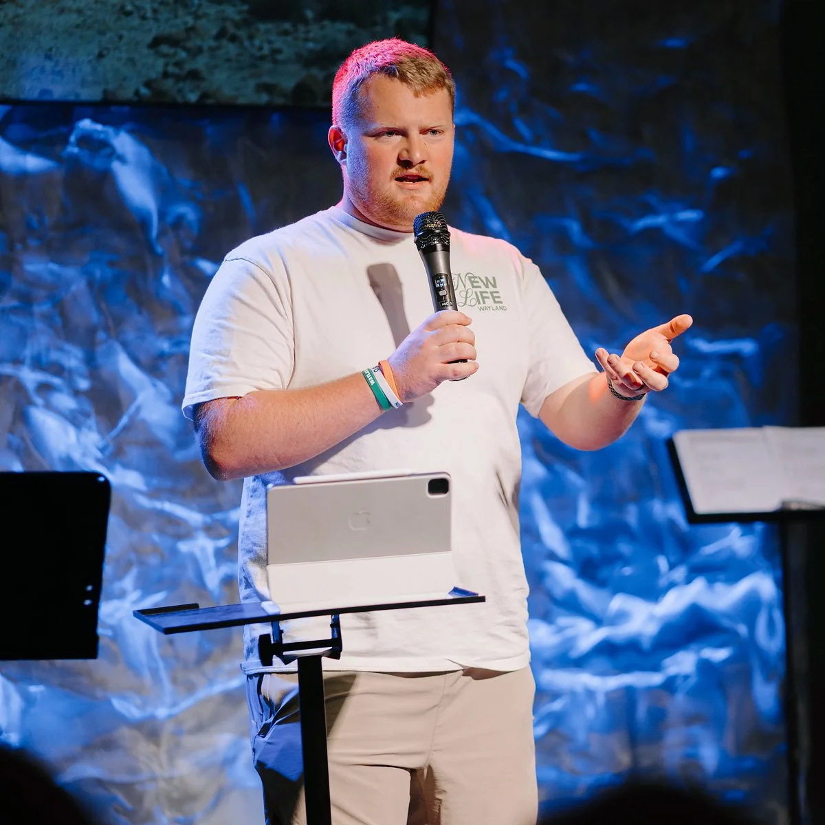 A New Life Students leader teaching from the Bible