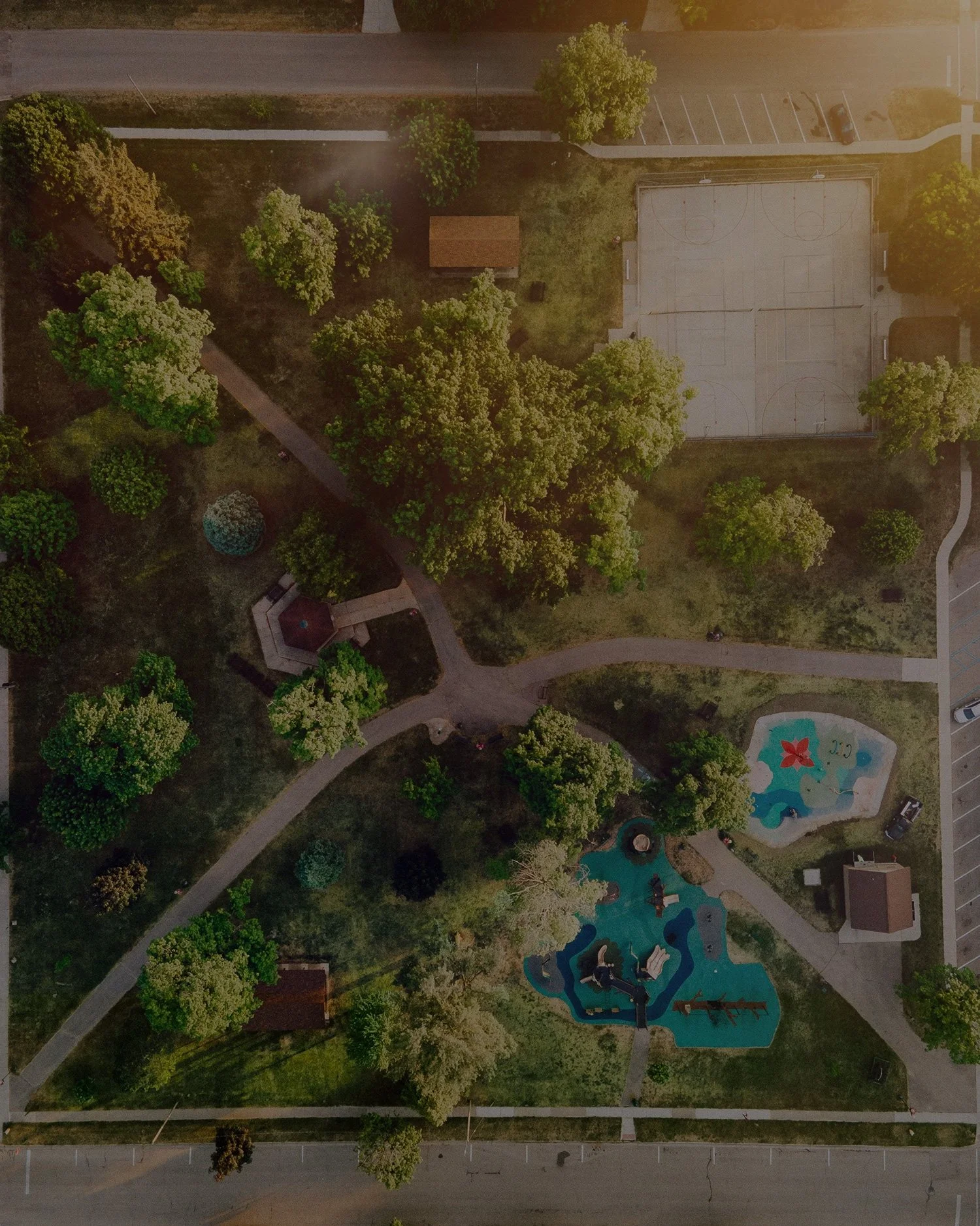 Aerial view of the Wayland community served by New Life Church