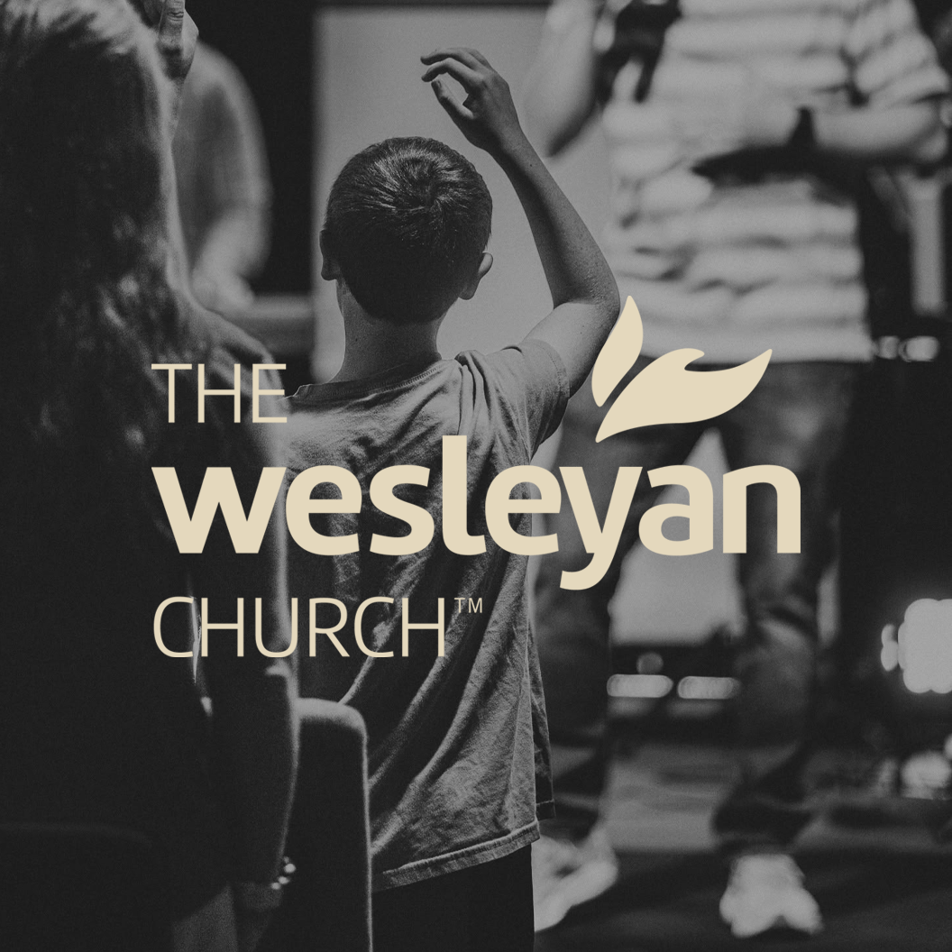 A kid worshipping at New Life Church in Wayland and The Wesleyan Church overlaid.