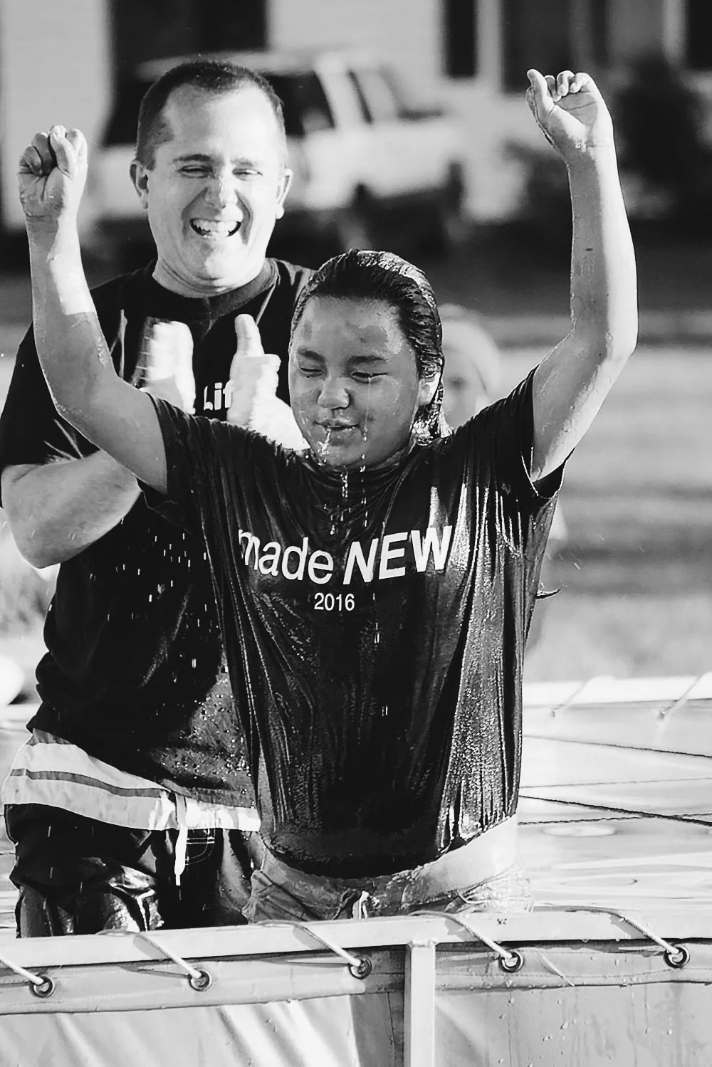 A baptism during the early years of New Life Church