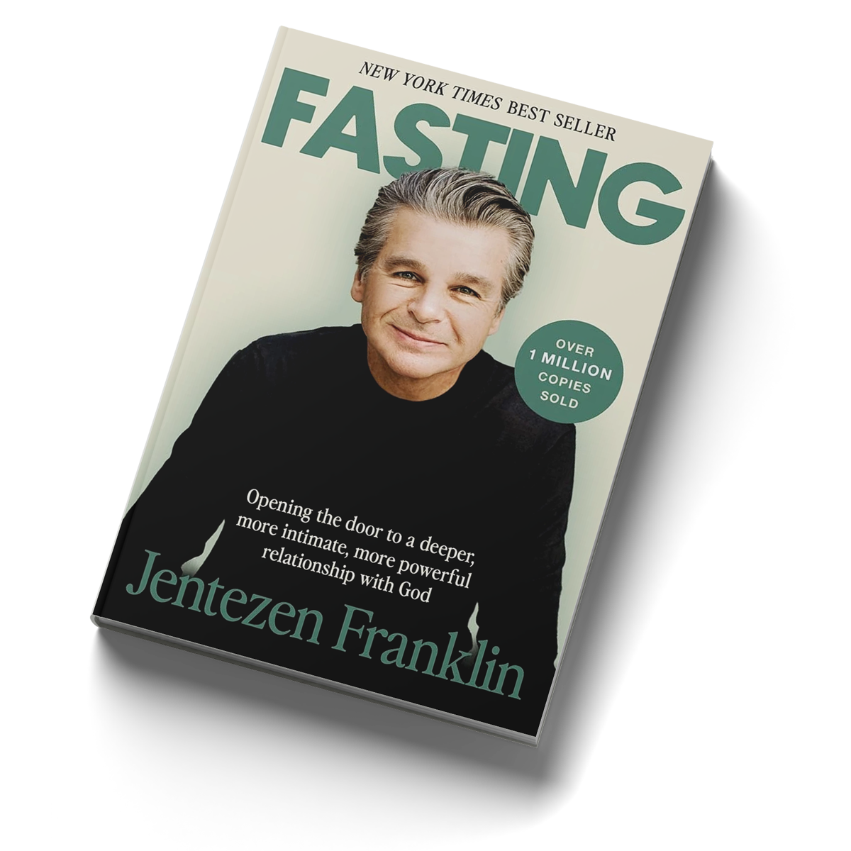 Book cover of 'Fasting' by Jentezen Franklin featuring a portrait of the author and text indicating it is a bestseller with over 1 million copies sold.