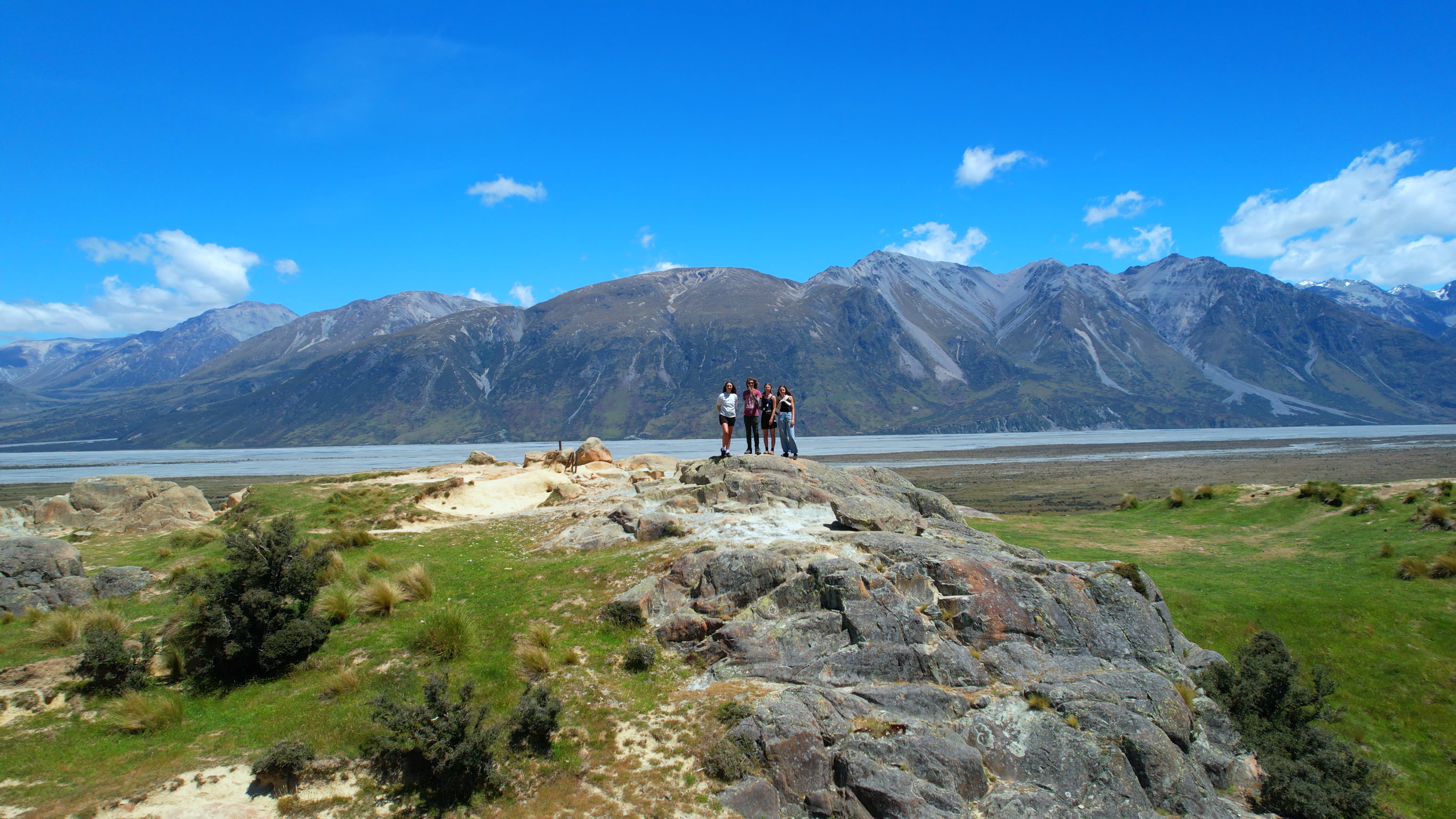 The whole Scenic Route family on top of Mount Sunday