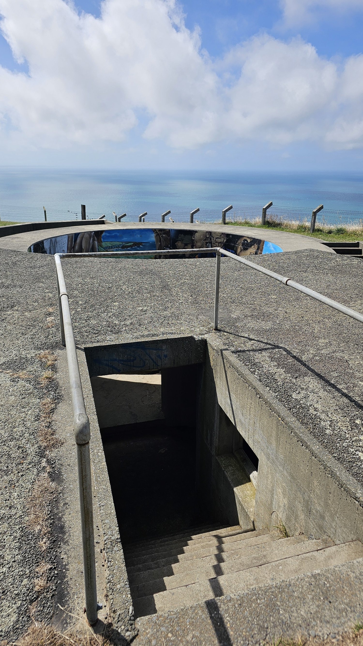 Gun emplacement overlooking the coast at Godley Head
