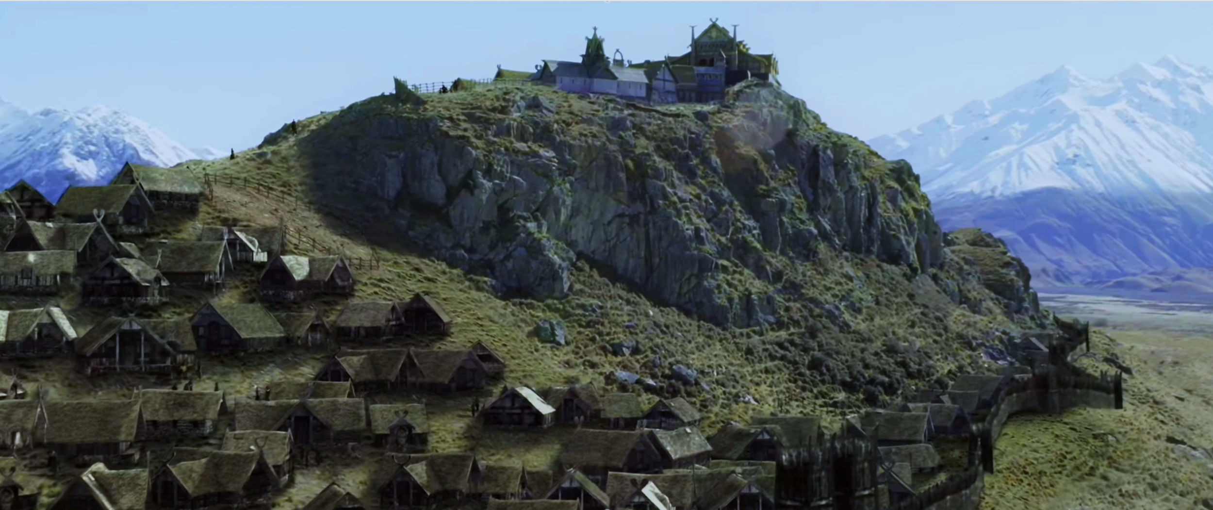 Matching view of Edoras from The Lord of the Rings