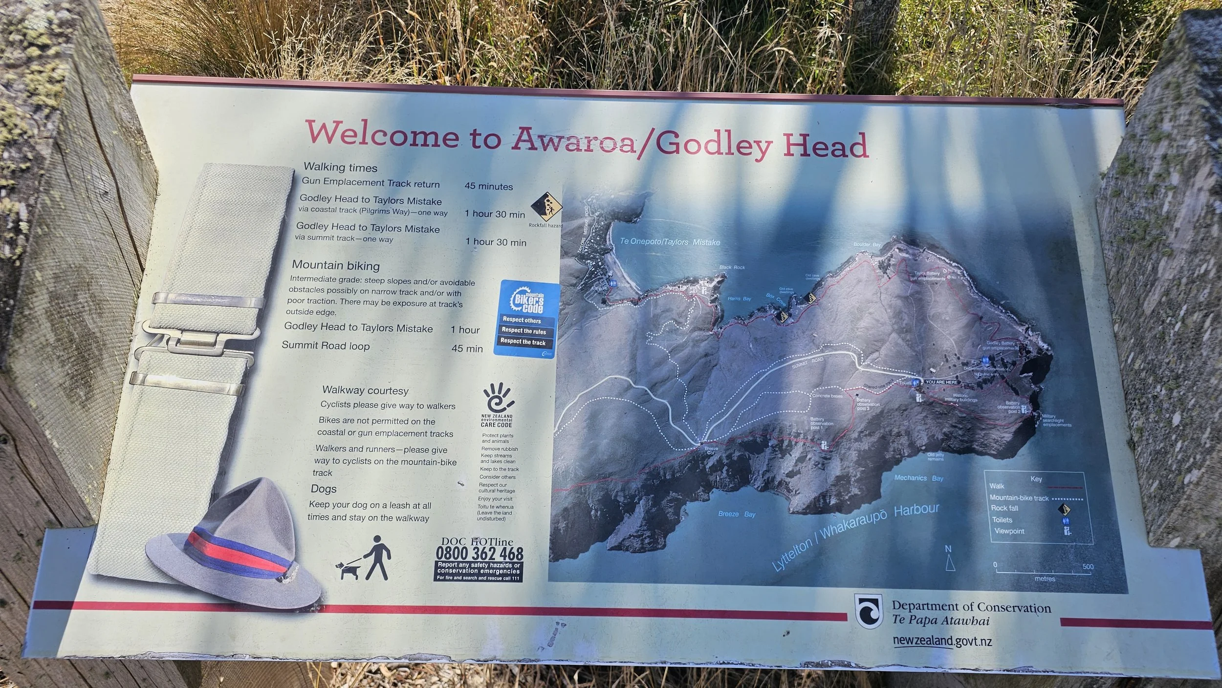 Godley Head trail and heritage site map