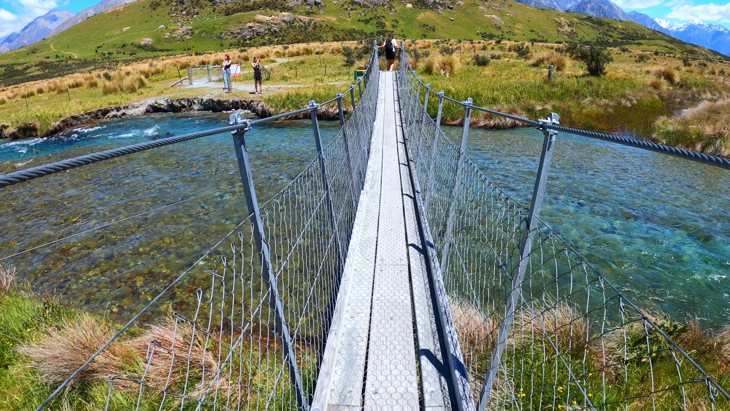 One-person swing bridge on the Mount Sunday Track